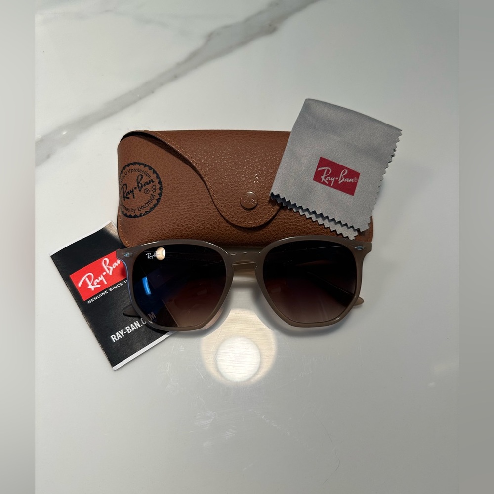 Ray-Ban Taupe Frame Brown Gradient Lens Sunglasses